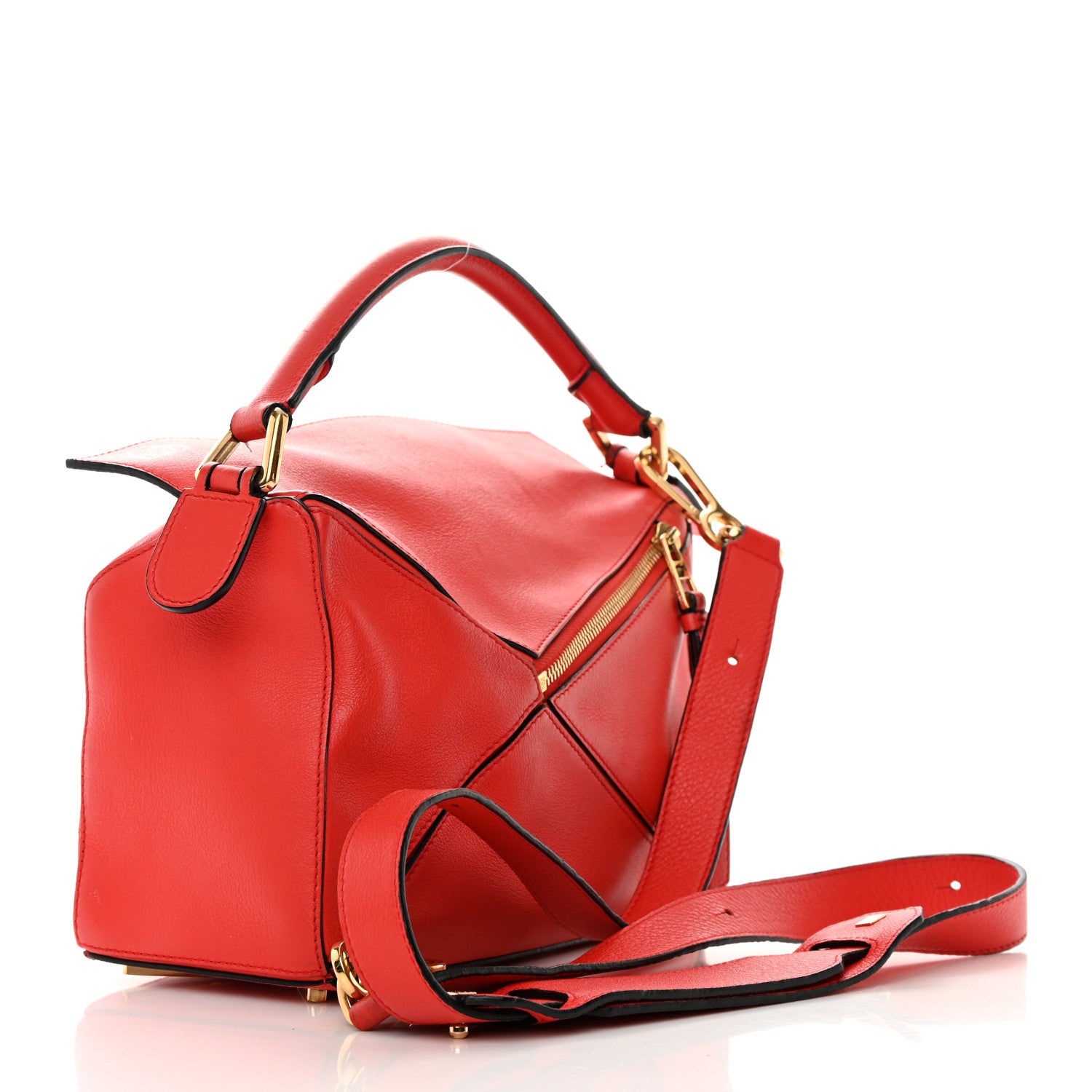 Loewe Calfskin Small Puzzle Bag Scarlet 2 of 17