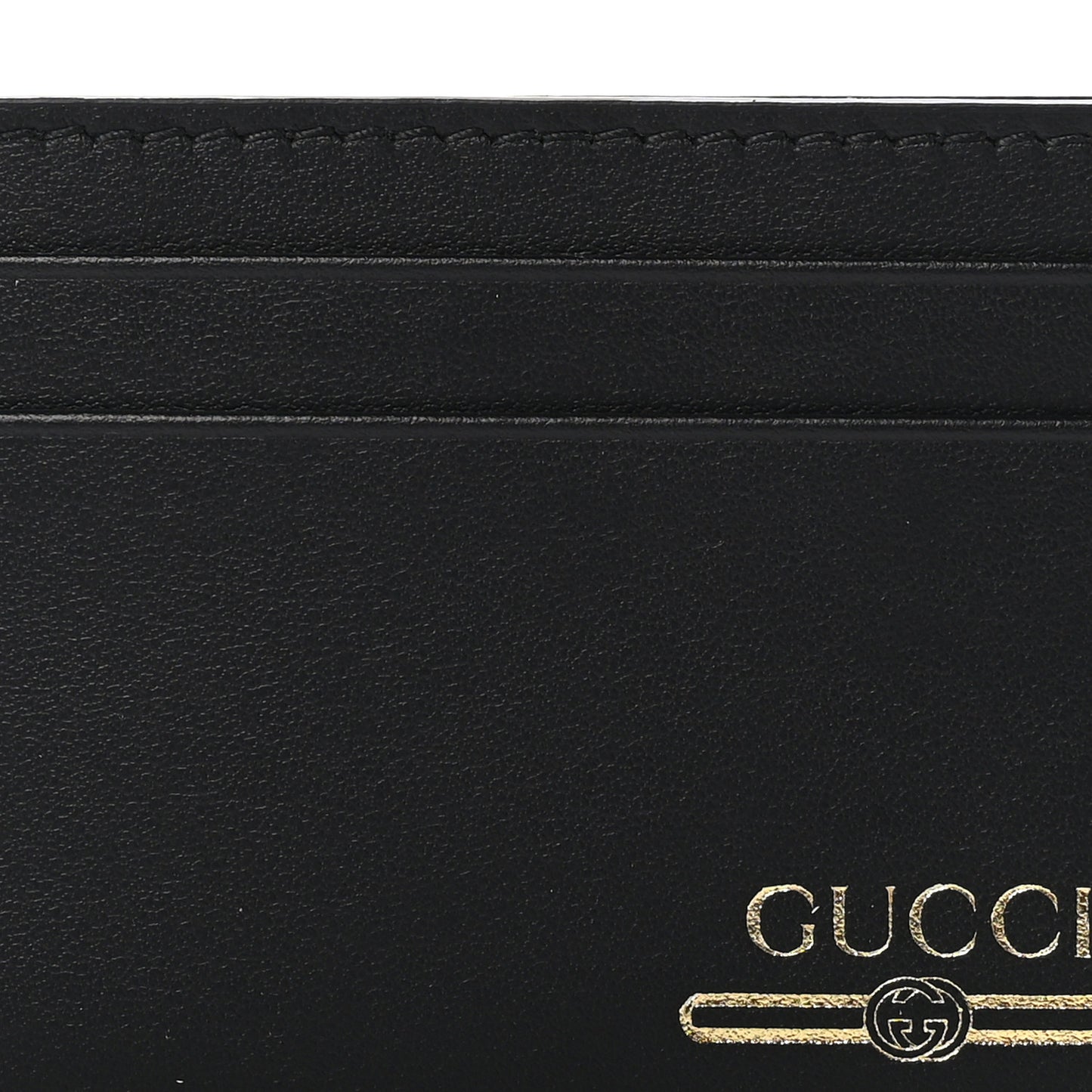 Plutone Calfskin Logo Card Holder Black