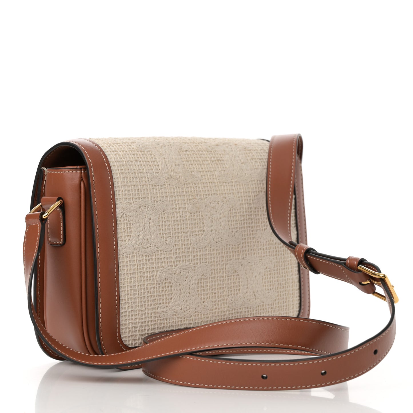 Textile Crochet Natural Calfskin Teen Triomphe Natural Tan