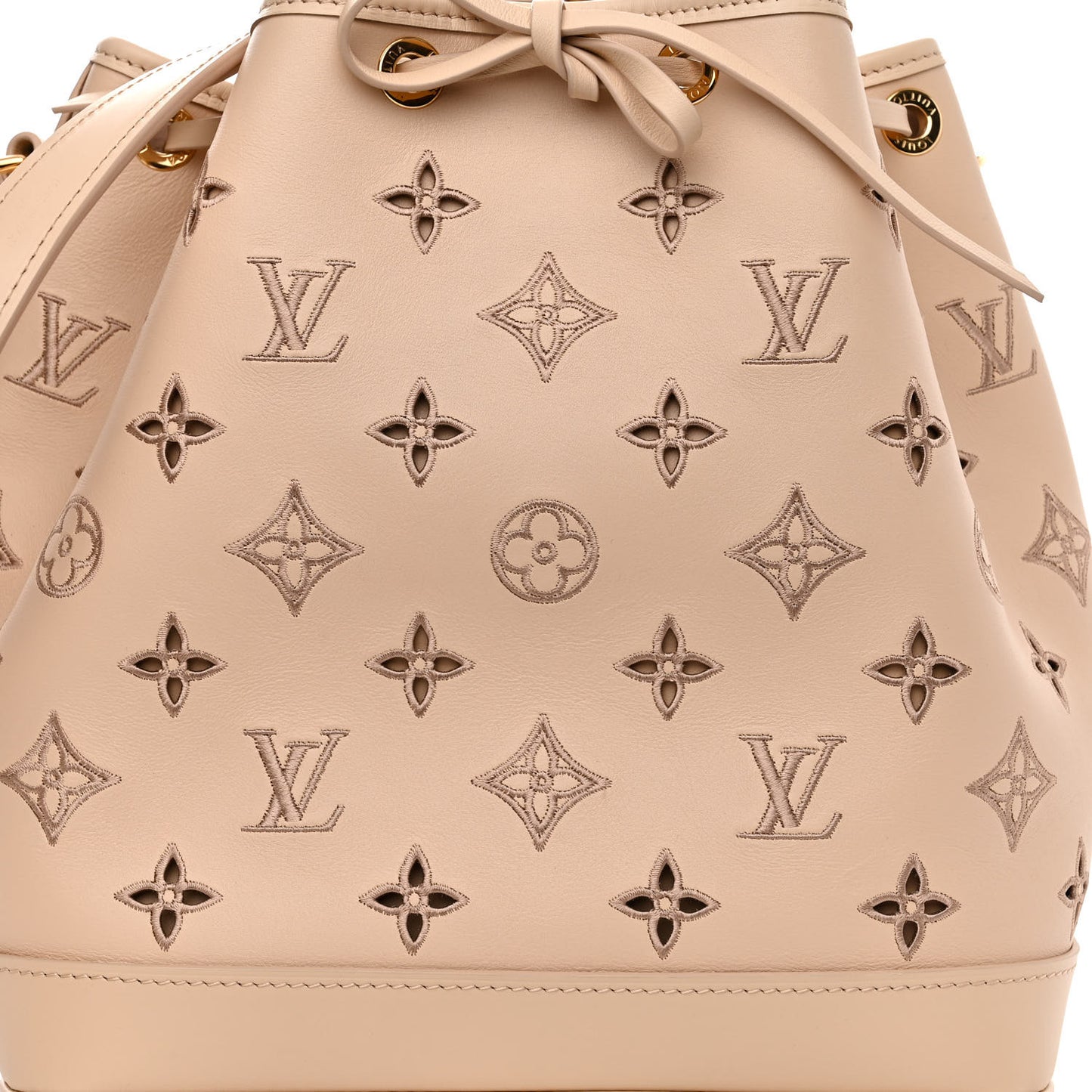 Calfskin Monogram Cutout Petit Noe Neutral