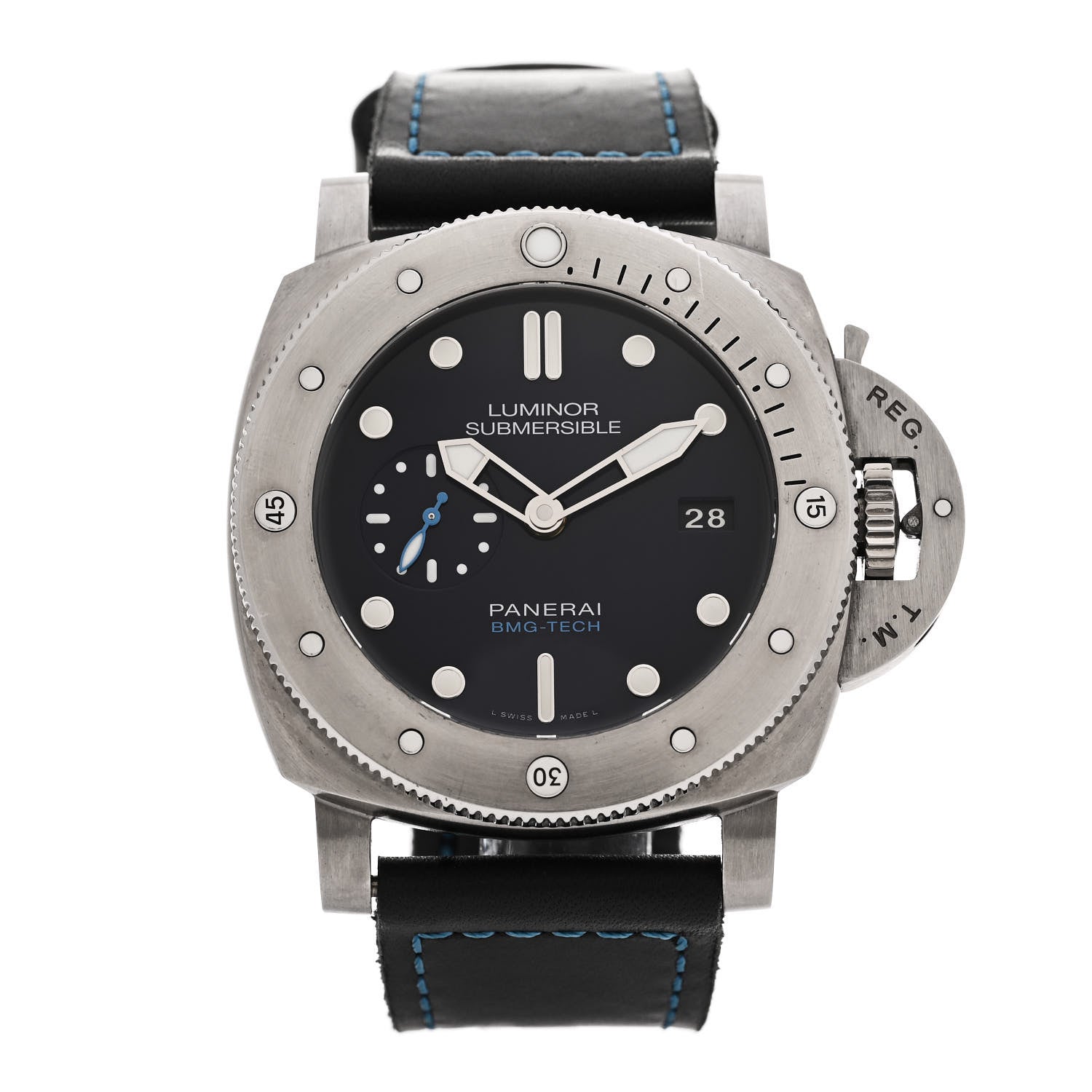 Panerai Titanium Calfskin 47mm Luminor Submersible BMG-TECH Automatic Watch Blue PAM00692 1 of 5