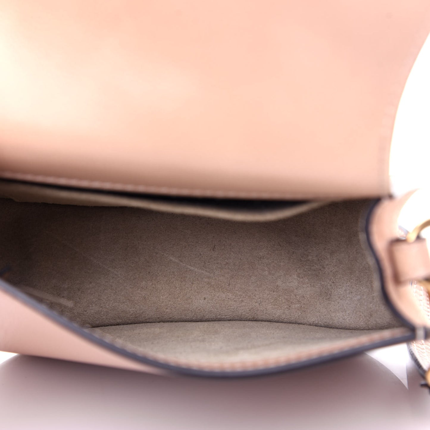 Calfskin Suede Small Nile Bracelet Bag Biscotti Beige
