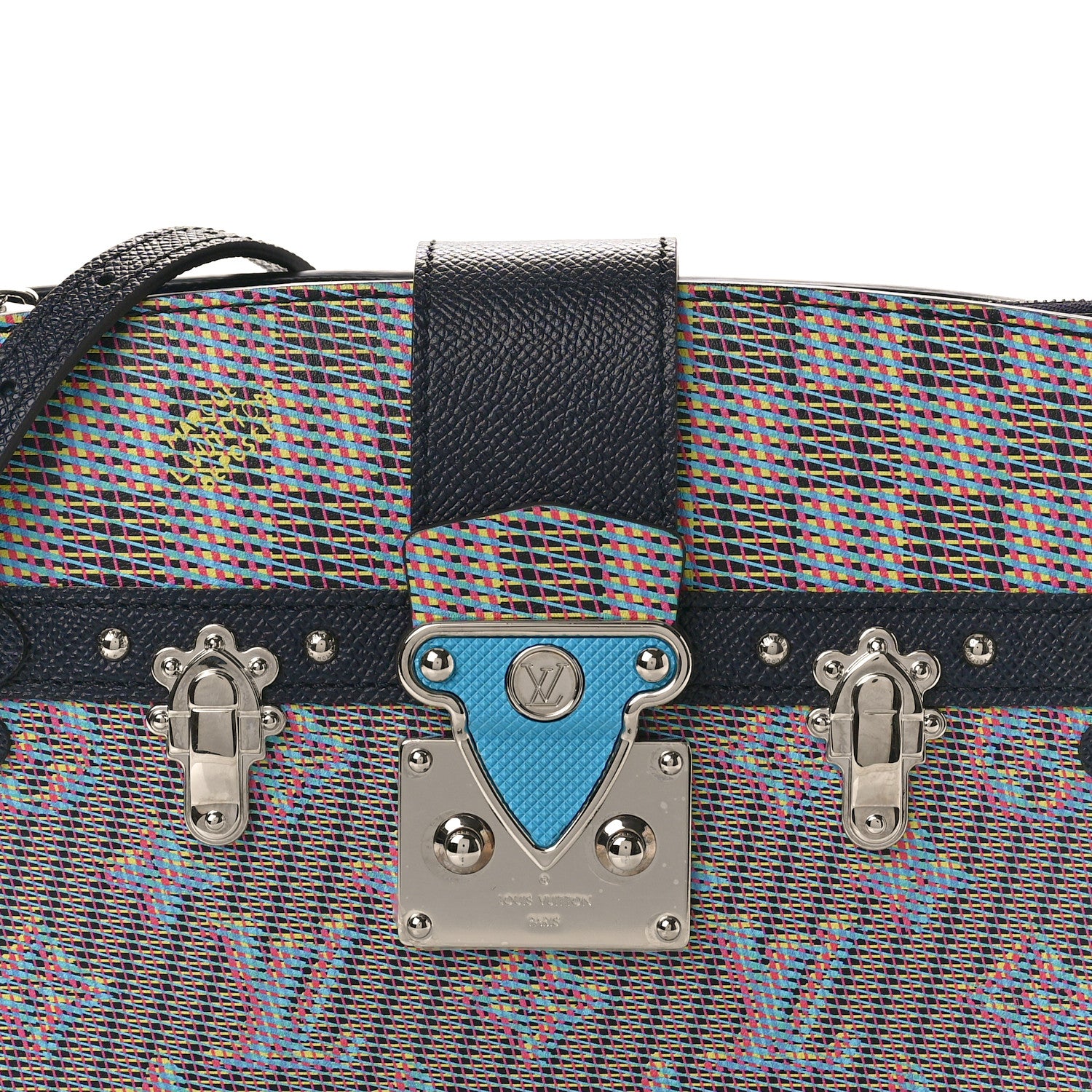 Louis Vuitton Calfskin Monogram LV Pop Trunk Clutch Blue 7 of 9