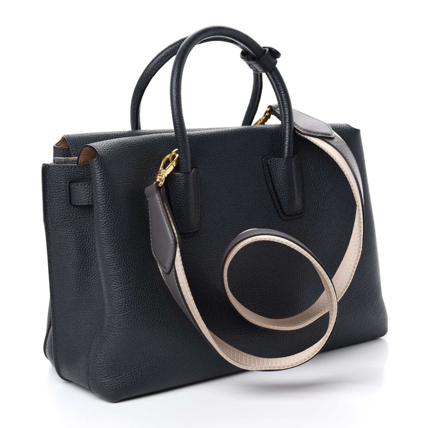 MCM Grained Calfskin Medium Milla Tote Phantom Grey 4 of 10
