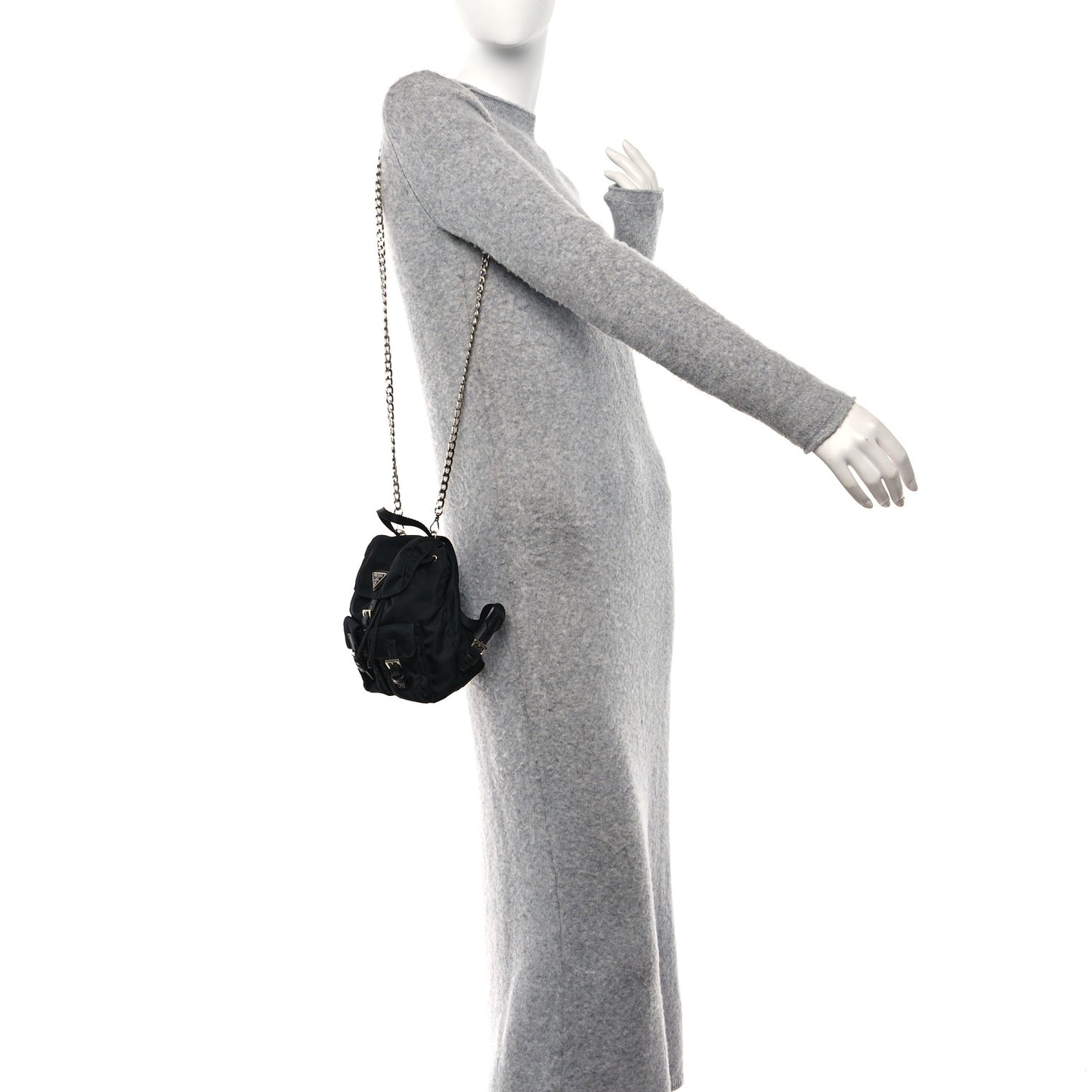 Nylon Vela Mini Crossbody Backpack Black