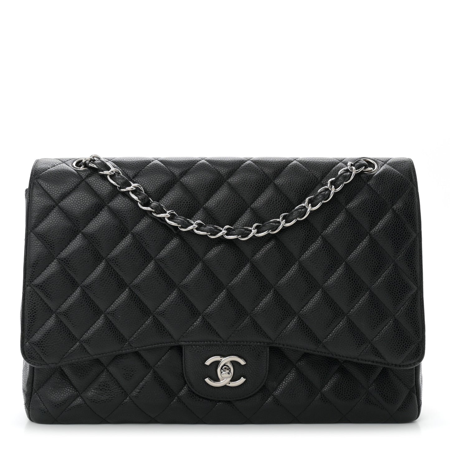 Caviar Quilted Maxi Single Flap Black