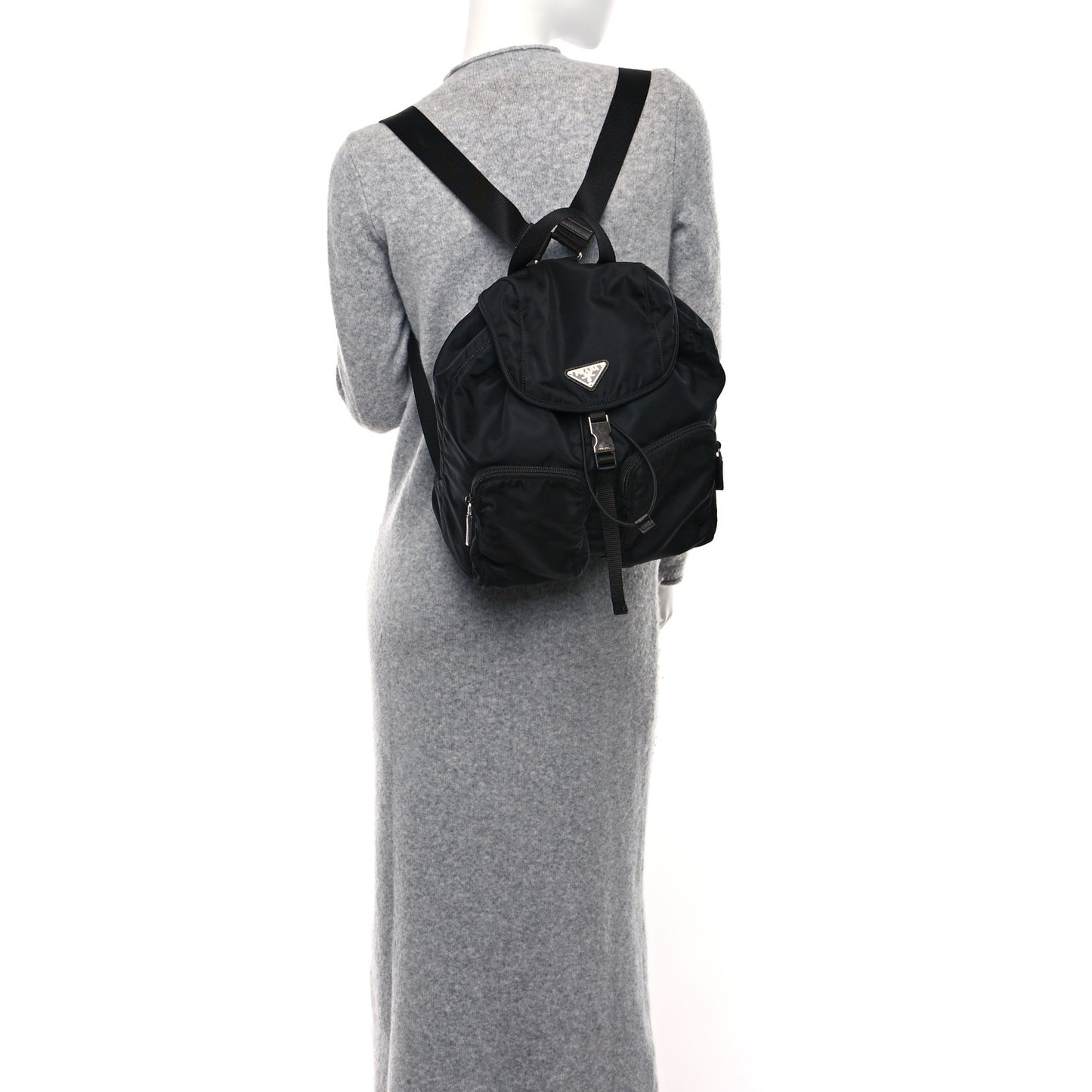 Tessuto Nylon Saffiano Vela Backpack Black