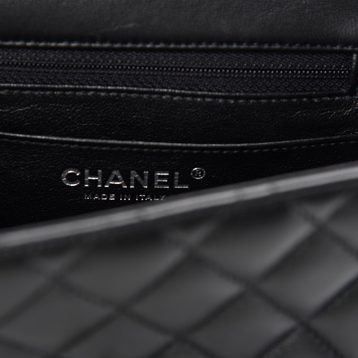 Lambskin Quilted Mini Square Flap Black