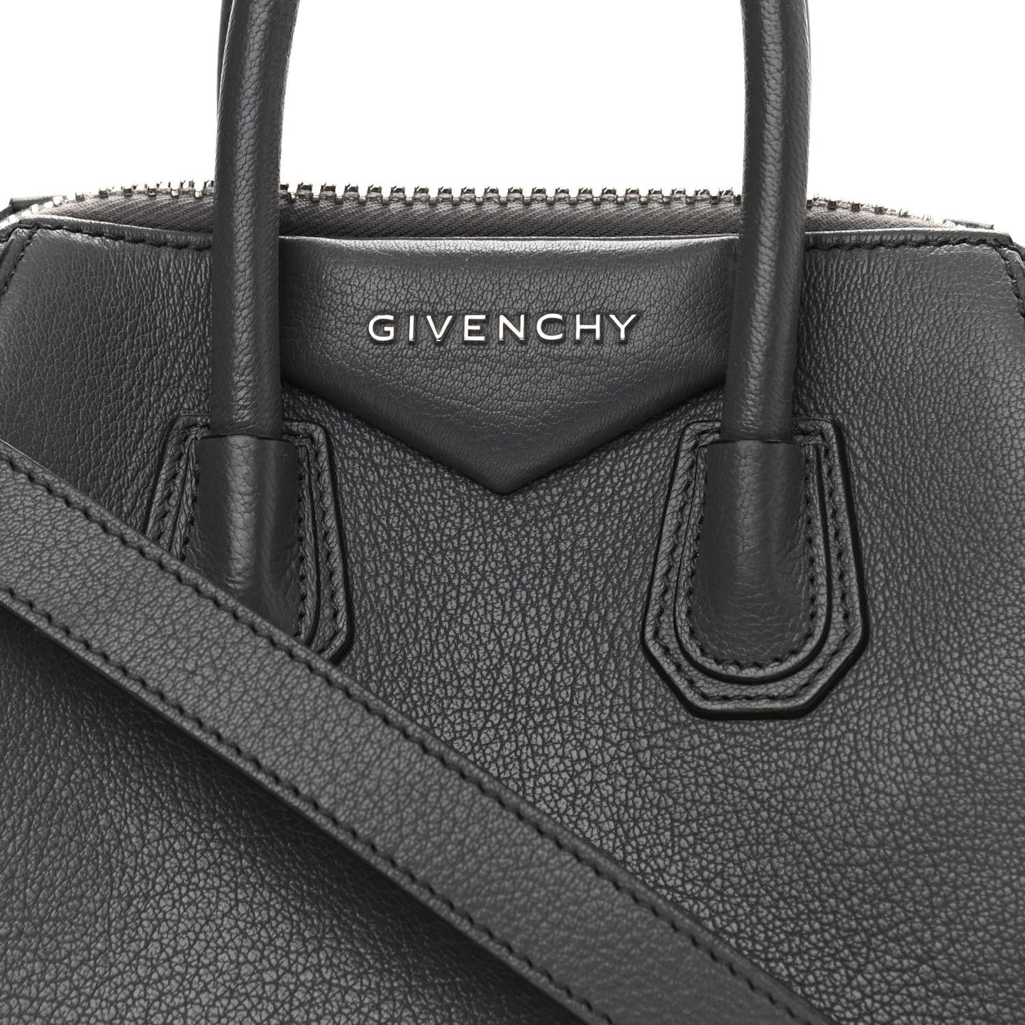 Calfskin Mini Antigona Storm Grey