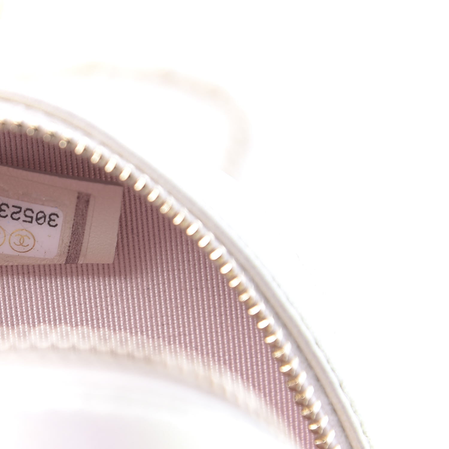 Chanel Iridescent Lambskin Quilted Round Clutch With Chain Ivory 7 of 10