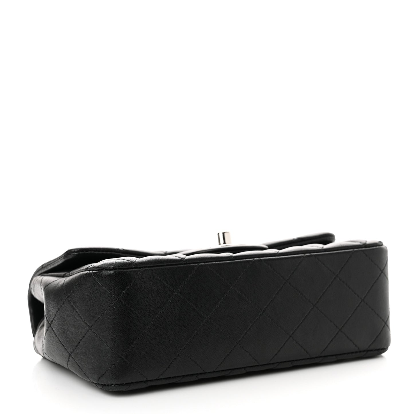 Lambskin Quilted Mini Rectangular Flap Black