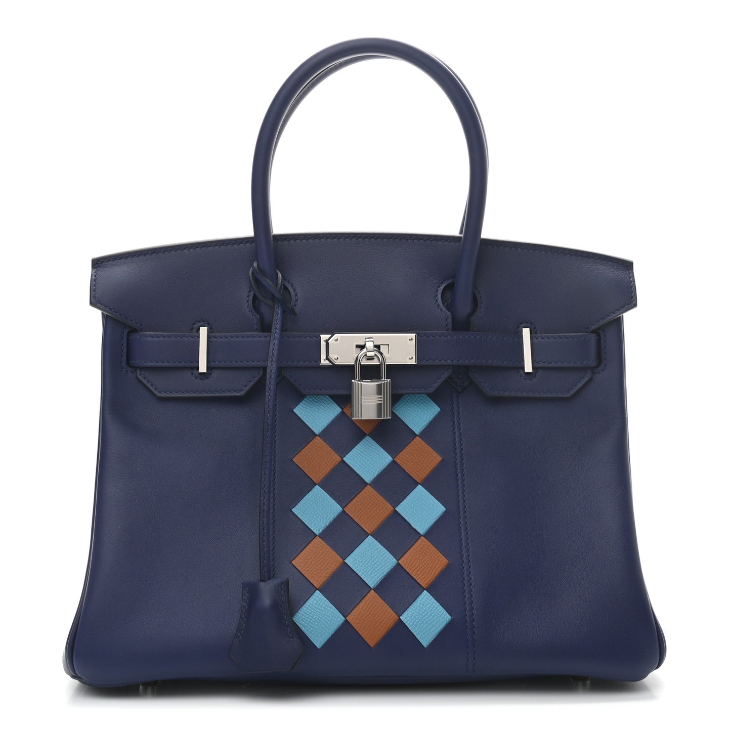 Swift Epsom Tressage Birkin 30 Bleu Encre Bleu Du Nord Gold