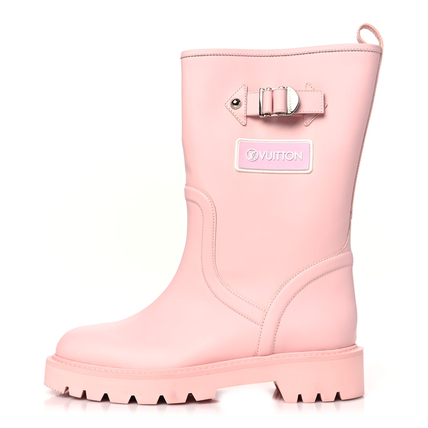 Rubber Calfskin Territory Flat Boots 39 Pink