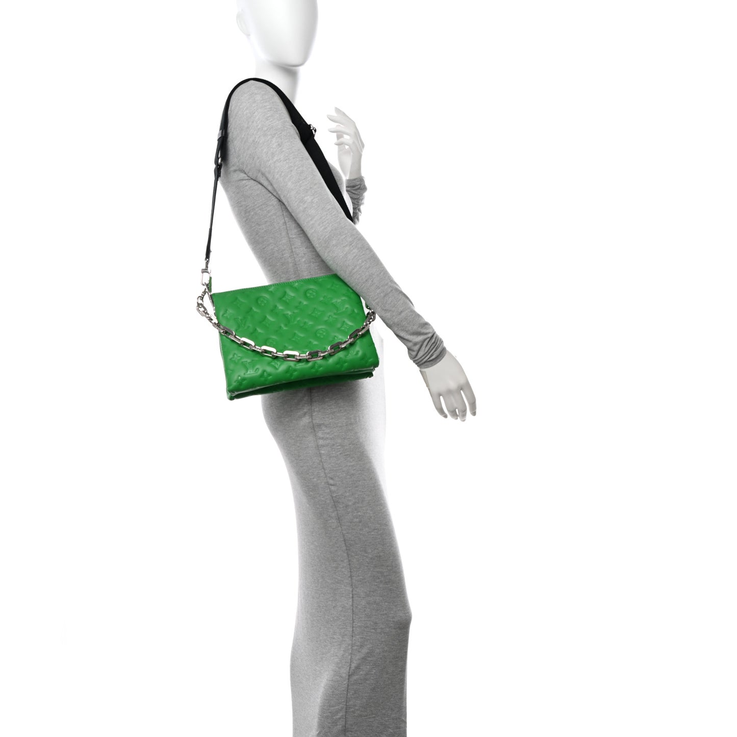 Lambskin Embossed Monogram Coussin PM LV Motion Green