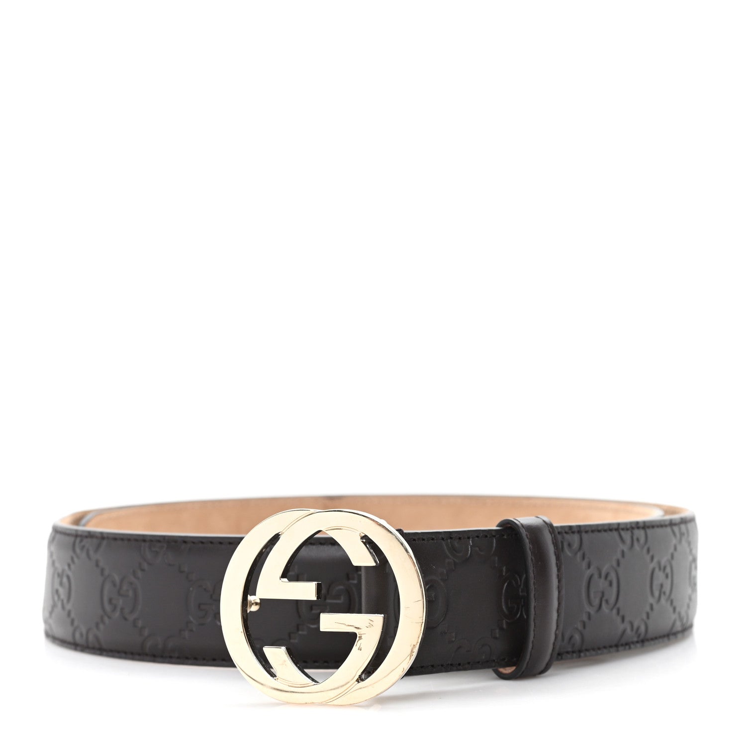 GUCCIベルト Gucci Guccissima Signature Interlocking G 37mm Belt 95 38 Nut