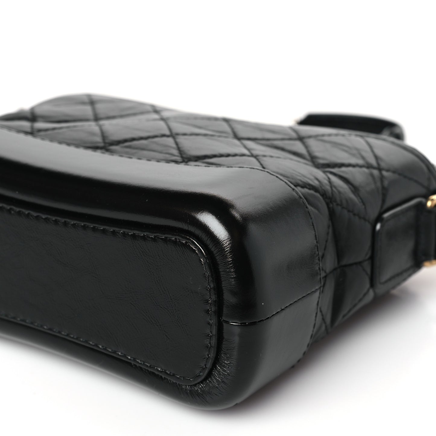 Aged Calfskin Quilted Small Gabrielle Hobo Black