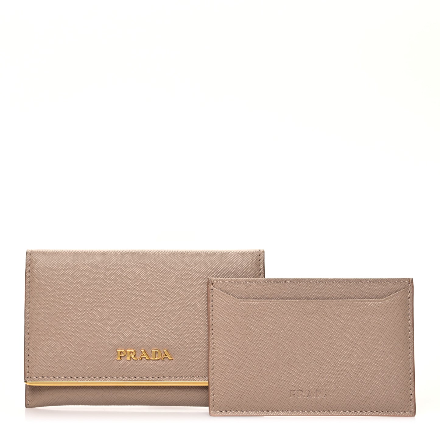 Saffiano Metal Bar Card Holder Cammeo