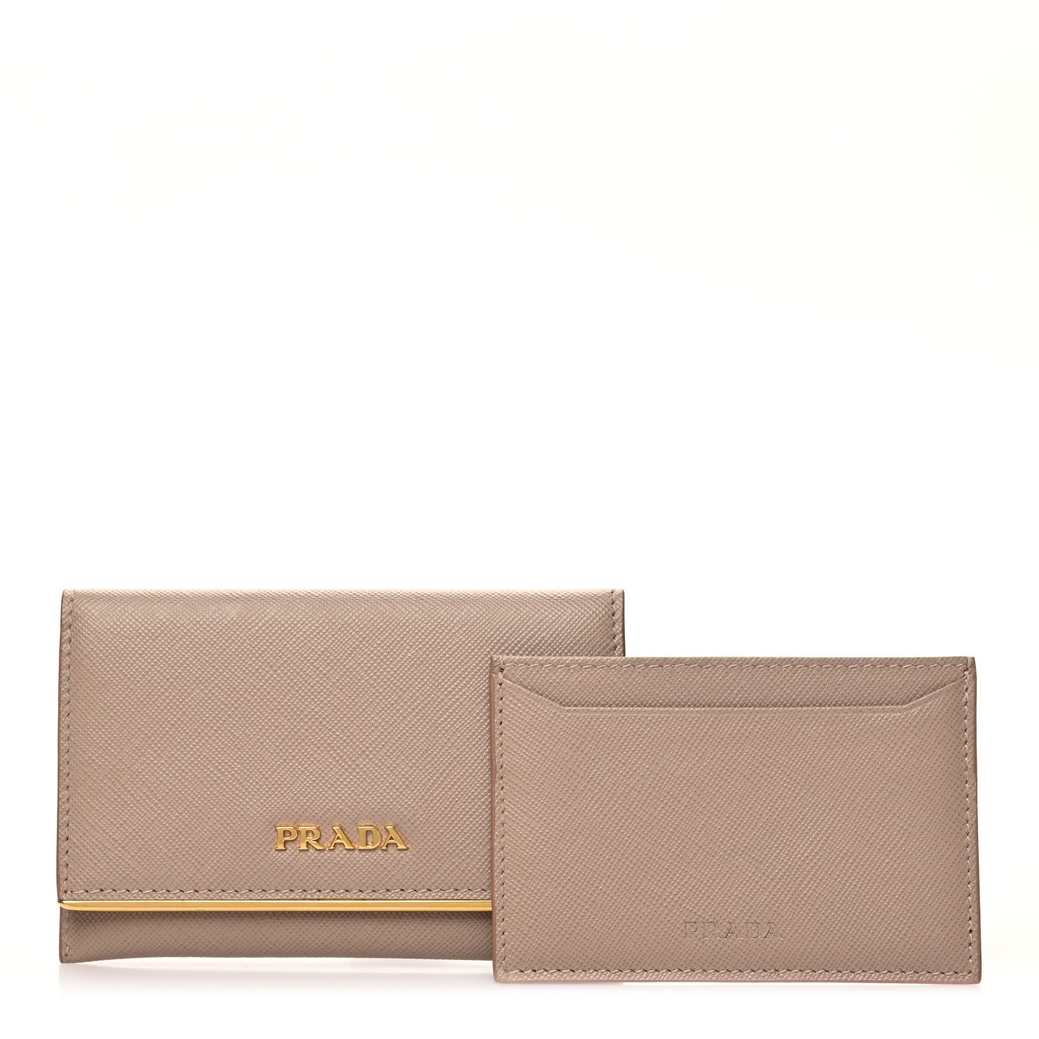 Prada Saffiano Metal Bar Card Holder Cammeo 1 of 7