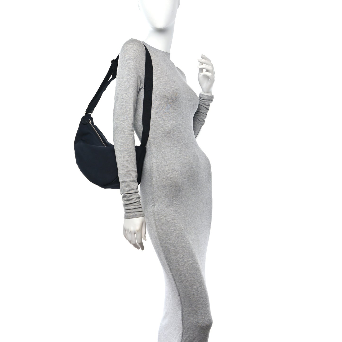 Nylon Slouchy Banana Two Bag Black