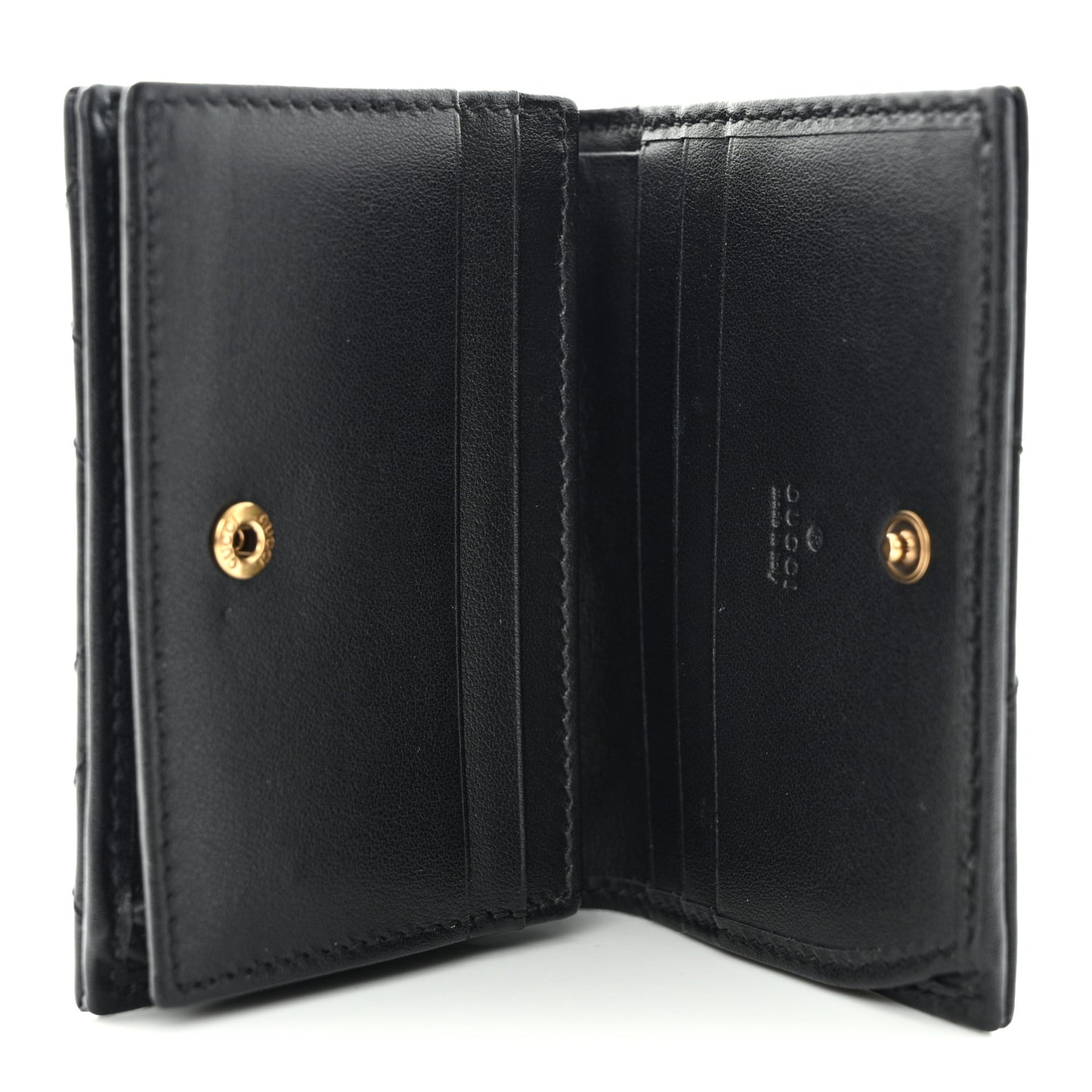 Calfskin Matelasse GG Marmont Card Case Black