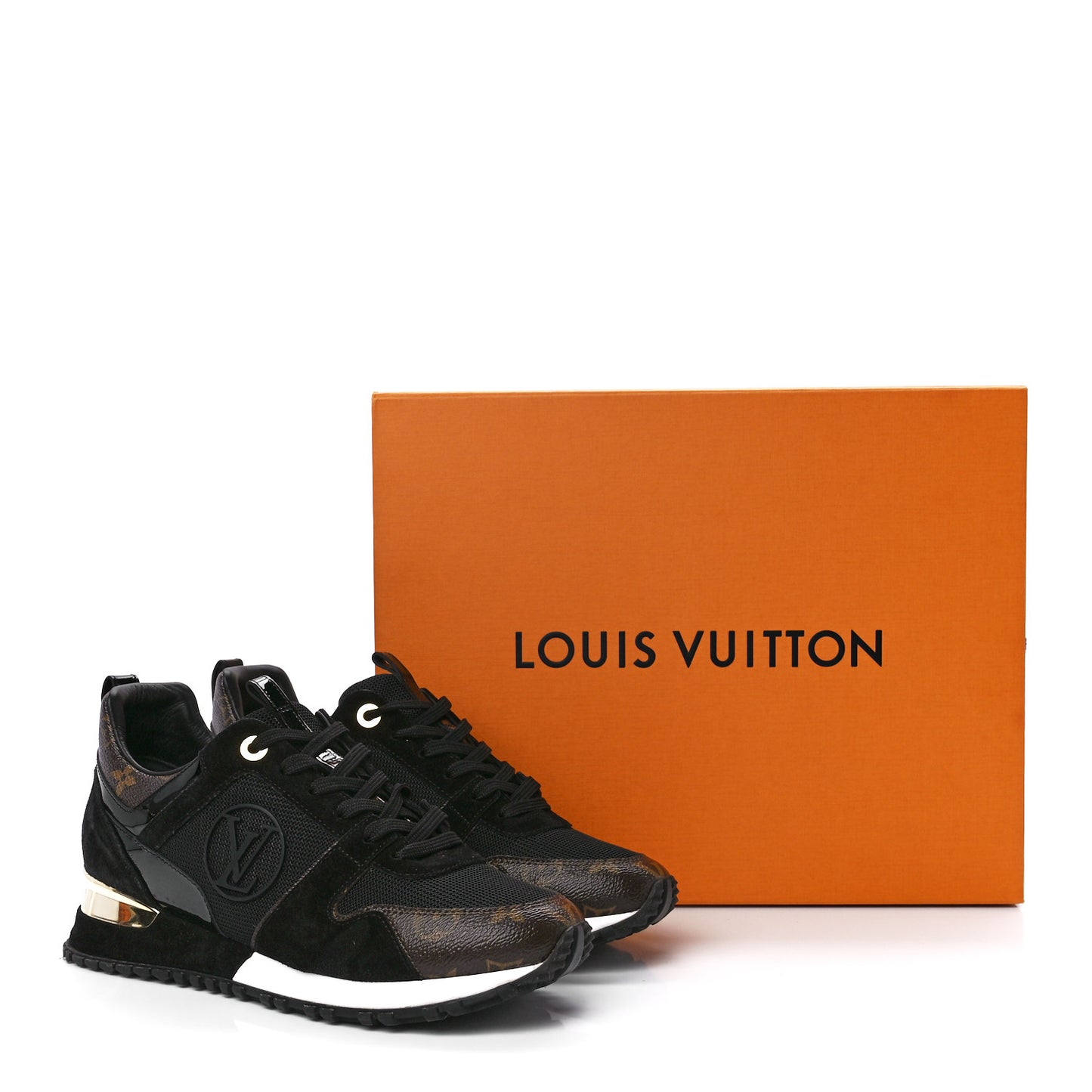 Suede Monogram Run Away Sneakers 40 Black