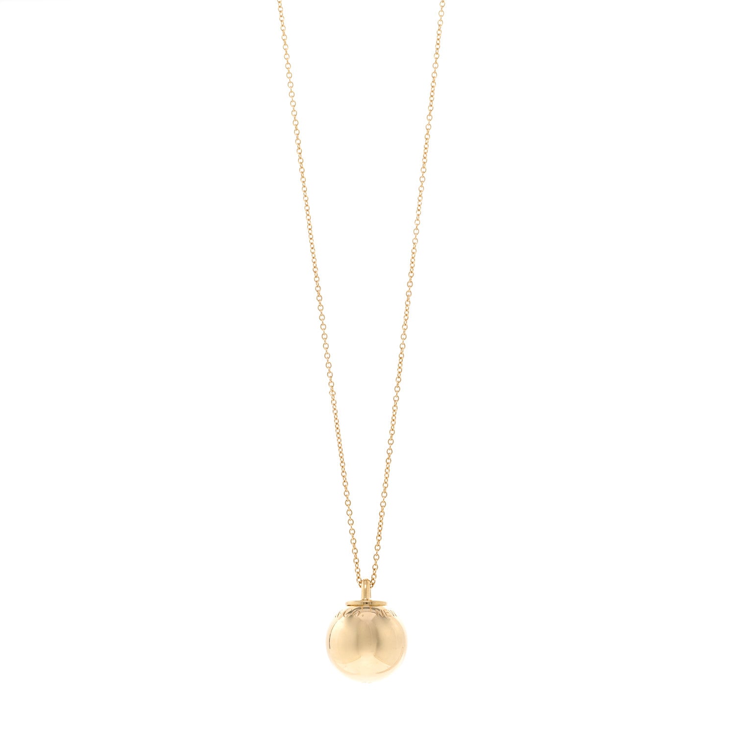 Tiffany 18K Yellow Gold 19mm HardWear Ball Pendant Necklace