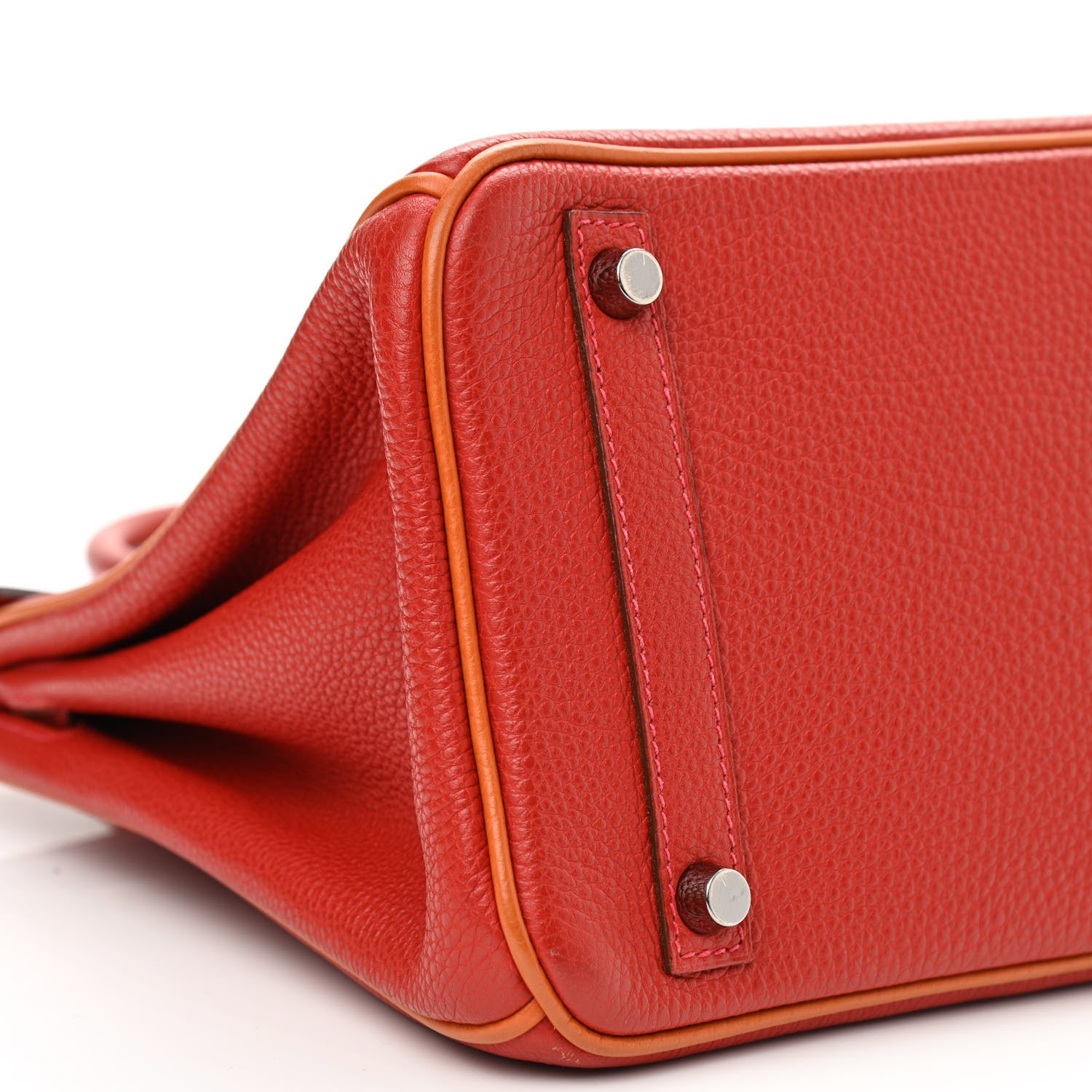 Hermes Togo Bi-Color Birkin 30 Rouge Casaque Potiron 7 of 17