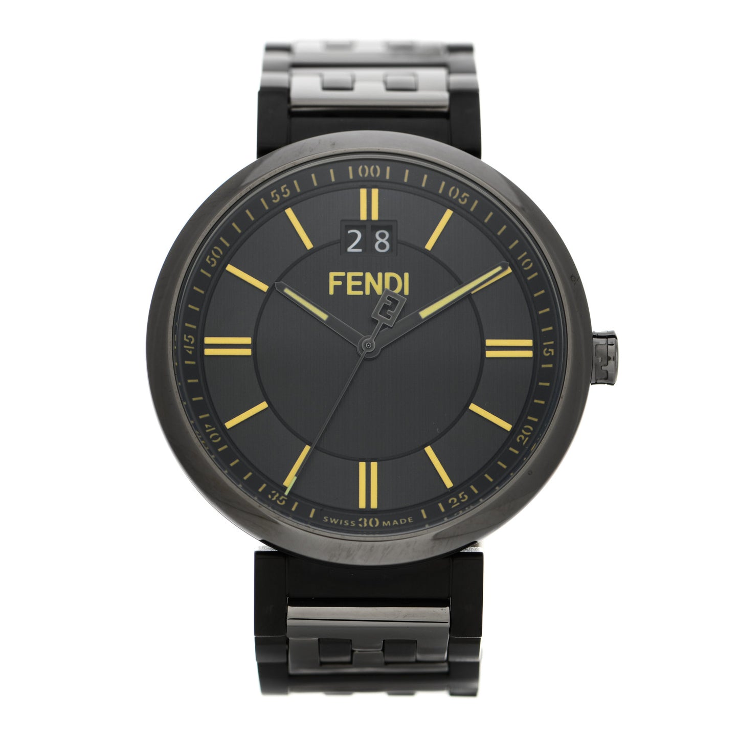 Stainless Steel 39mm Forever Fendi Quartz Watch Black