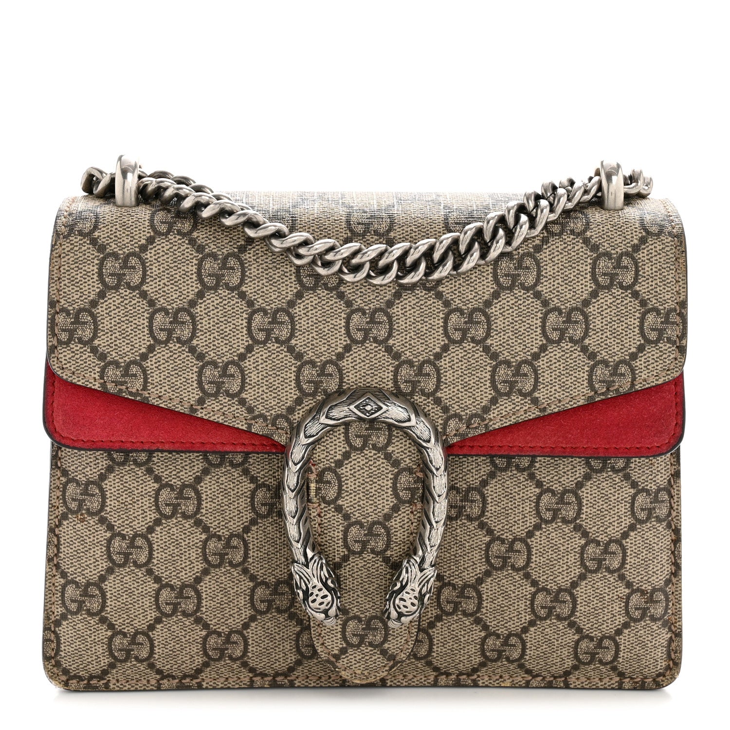 Gucci GG Supreme Monogram Mini Dionysus Shoulder Bag Hibiscus Red