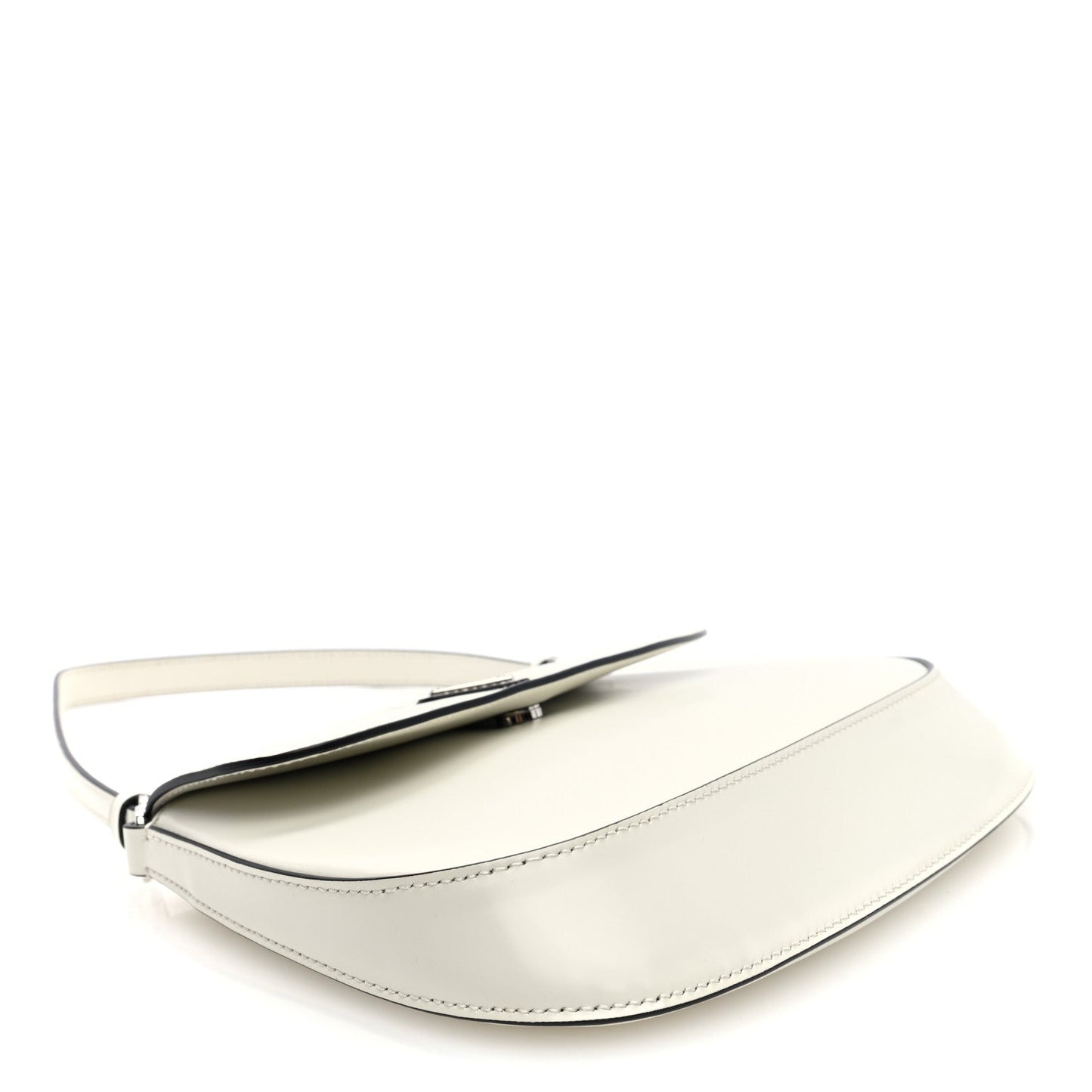 Spazzolato Cleo Flap Shoulder Bag White