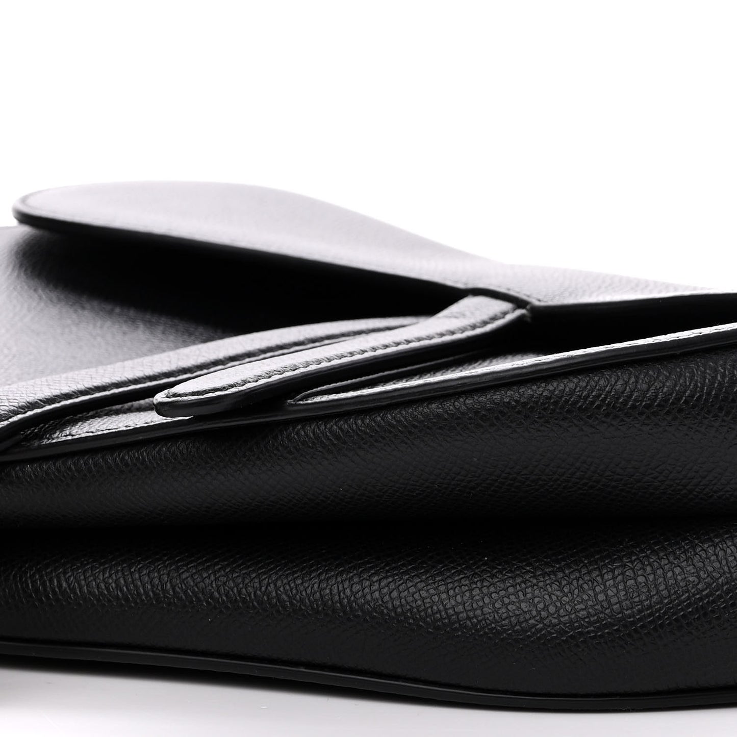 Grained Calfskin Saddle Bag Black