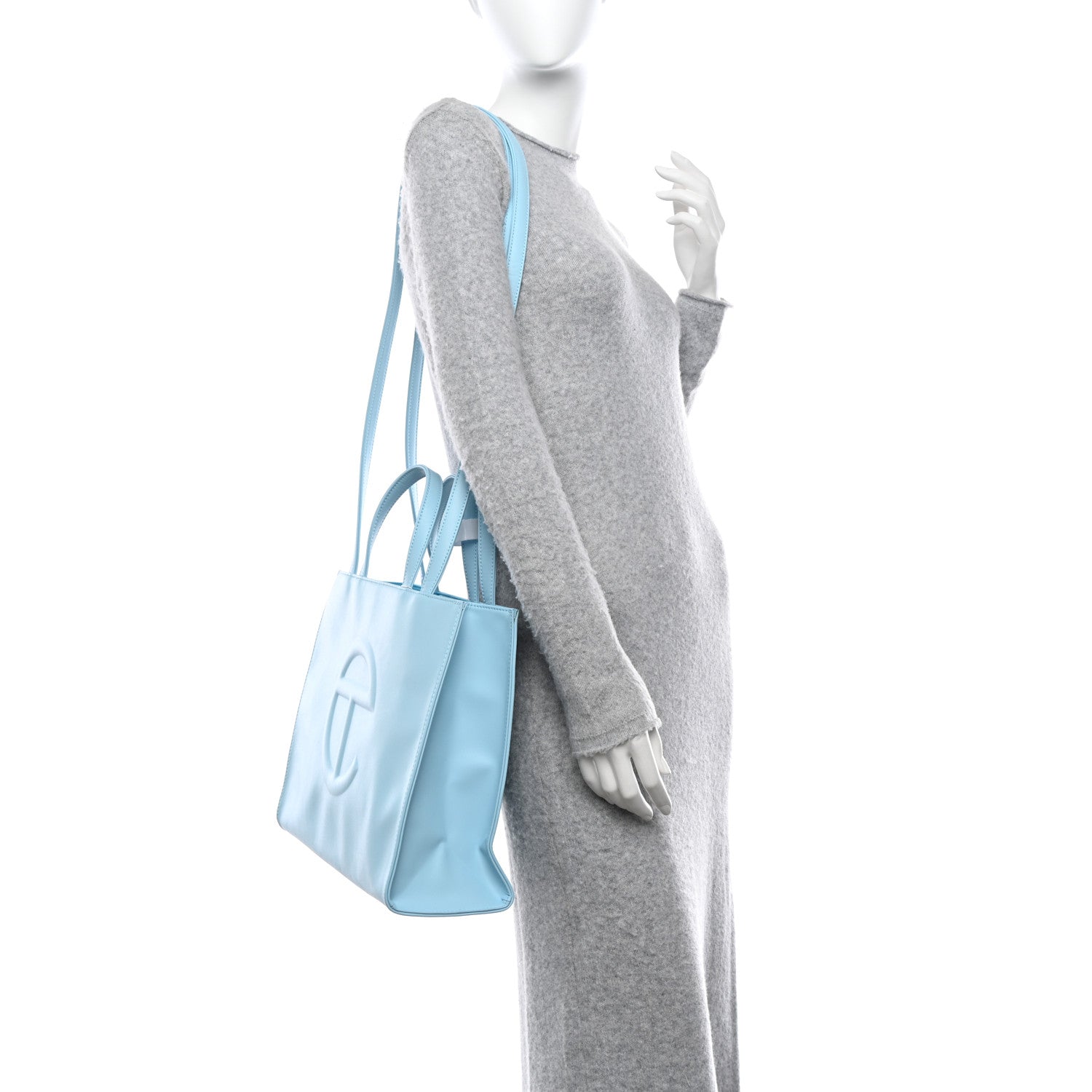 Telfar Vegan Leather Medium Shopping Bag Pool Blue 2 of 10