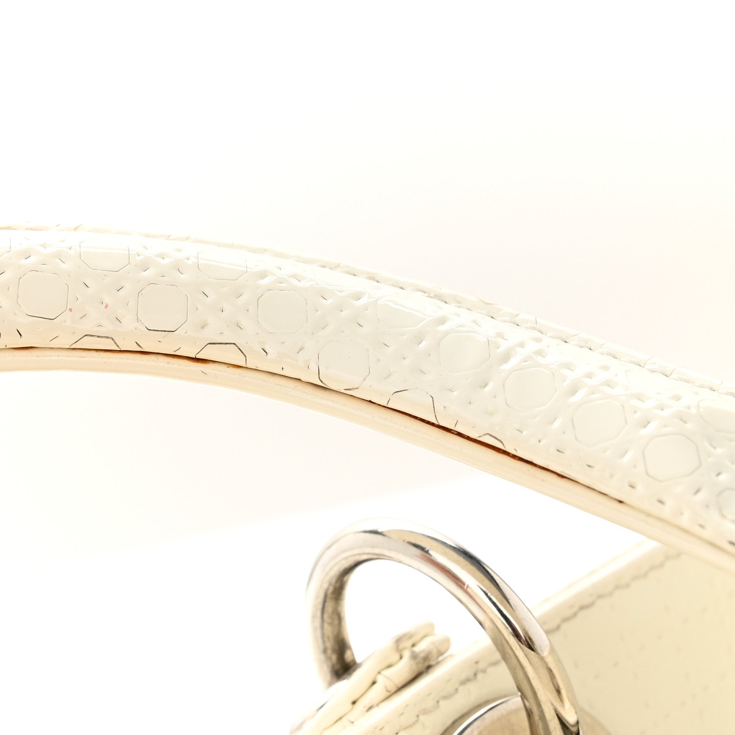 Christian Dior Patent Micro-Cannage Medium Lady Dior White 16 of 18