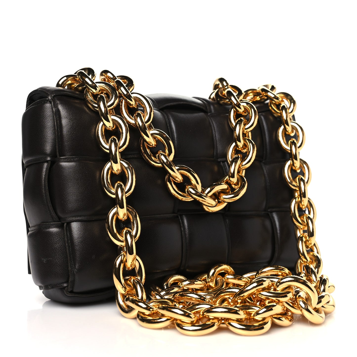 Lambskin Maxi Intreccio Padded Chain Cassette Crossbody Bag Fondant