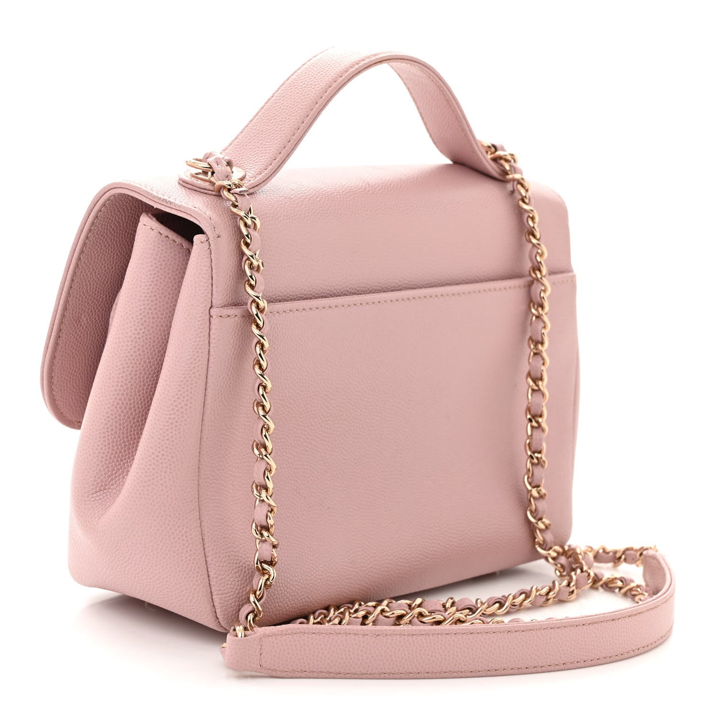 Caviar Quilted Small Business Affinity Flap Light Pink