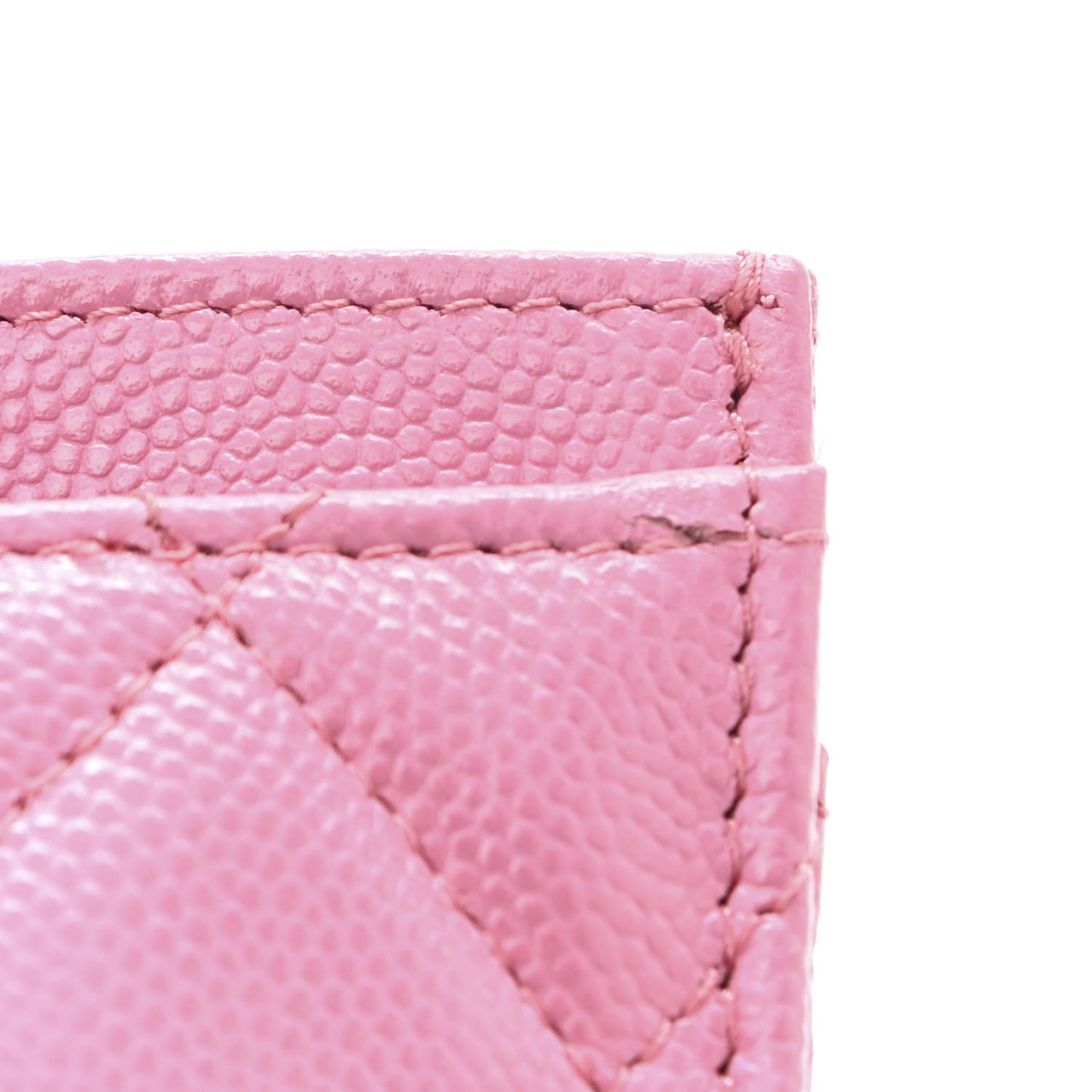 Caviar Quilted Card Holder Pink
