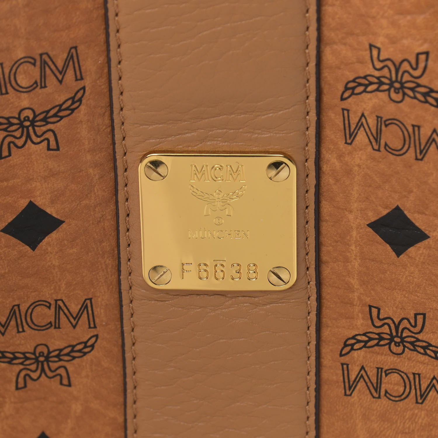 MCM Visetos Large Liz Reversible Shopper Tote Cognac 9 of 16