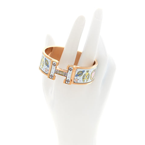 Enamel Printed Chorus Stellarum Wide Clic Clac H Bracelet PM Hypno