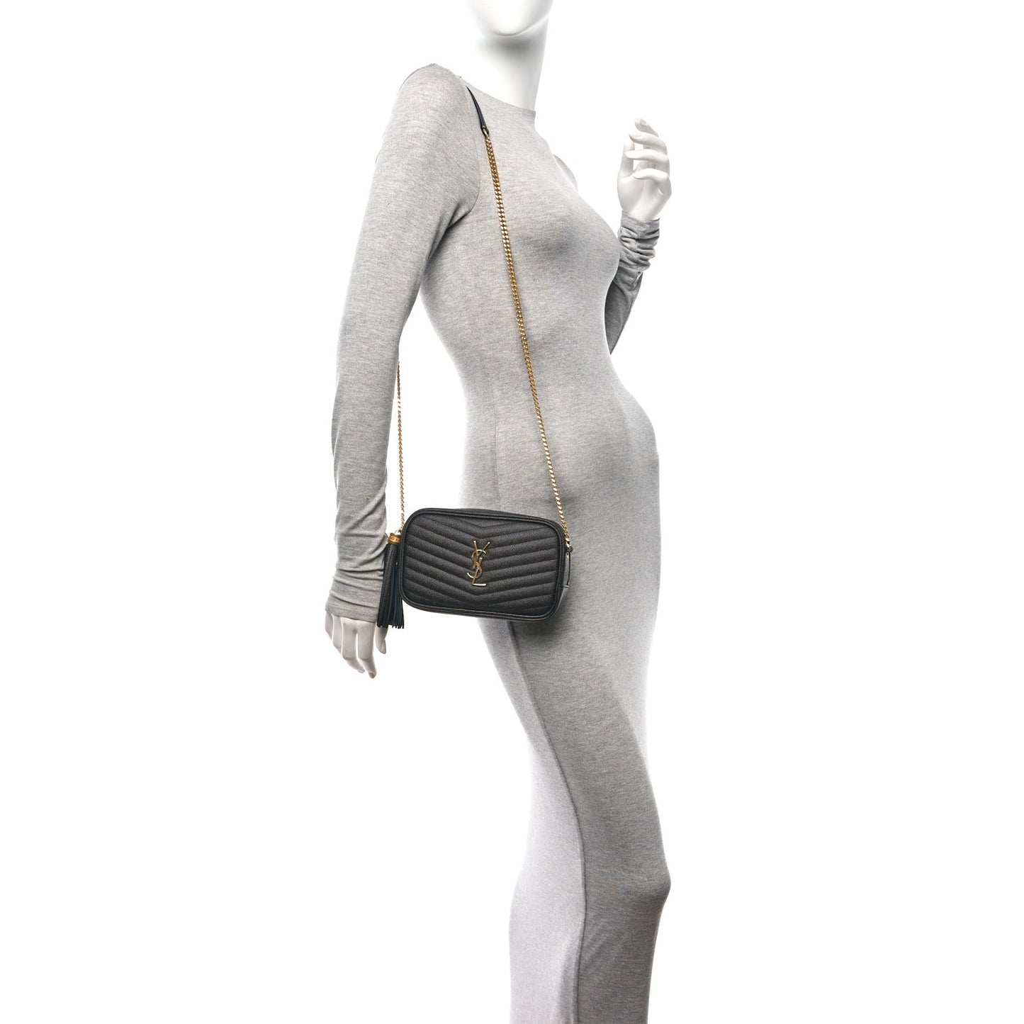 Grain De Poudre Matelasse Monogram Mini Lou Camera Bag Black