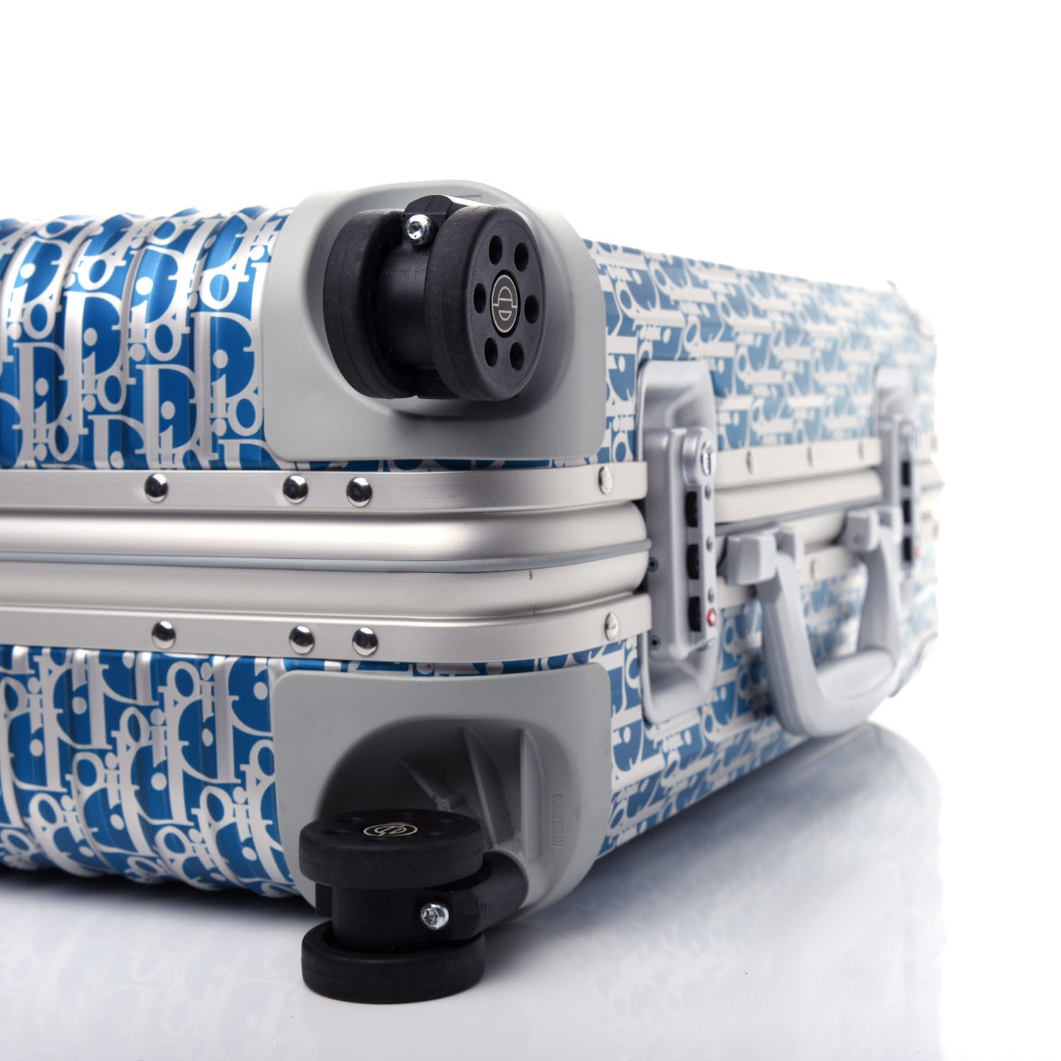Christian Dior X RIMOWA Aluminum Gradient Cabin Luggage Blue Multi 7 of 11