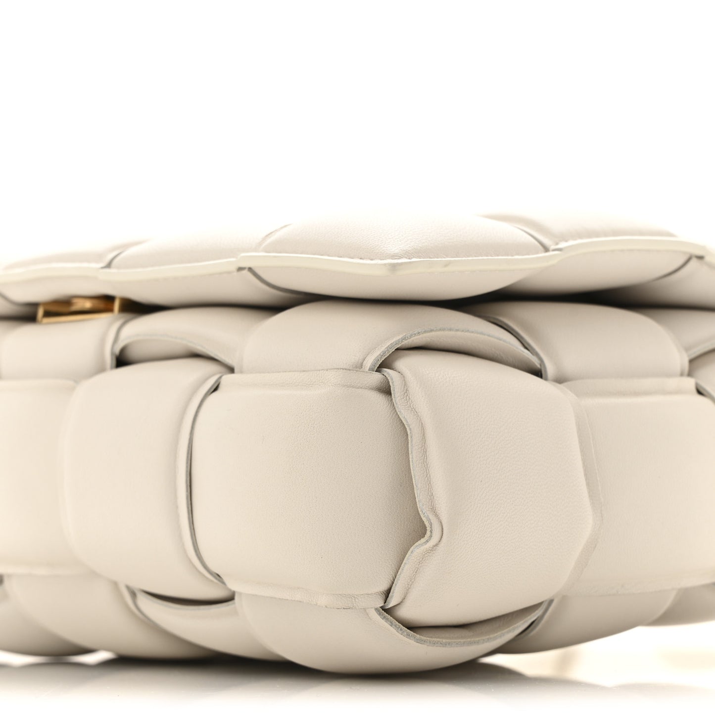 Nappa Maxi Intreccio Padded Cassette Crossbody Bag Chalk