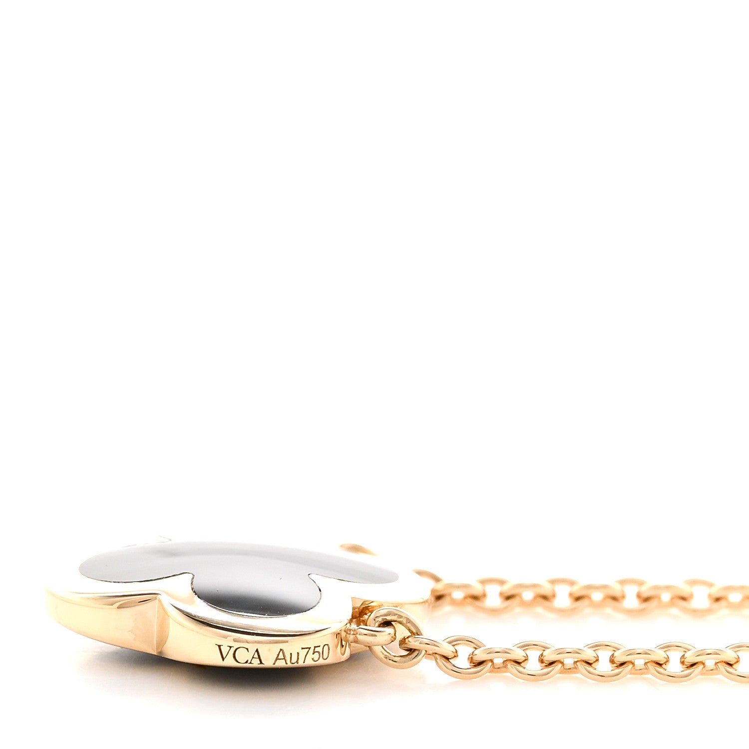 Van Cleef & Arpels 18K Yellow Gold Black Onyx Pure Alhambra Pendant Necklace 4 of 4