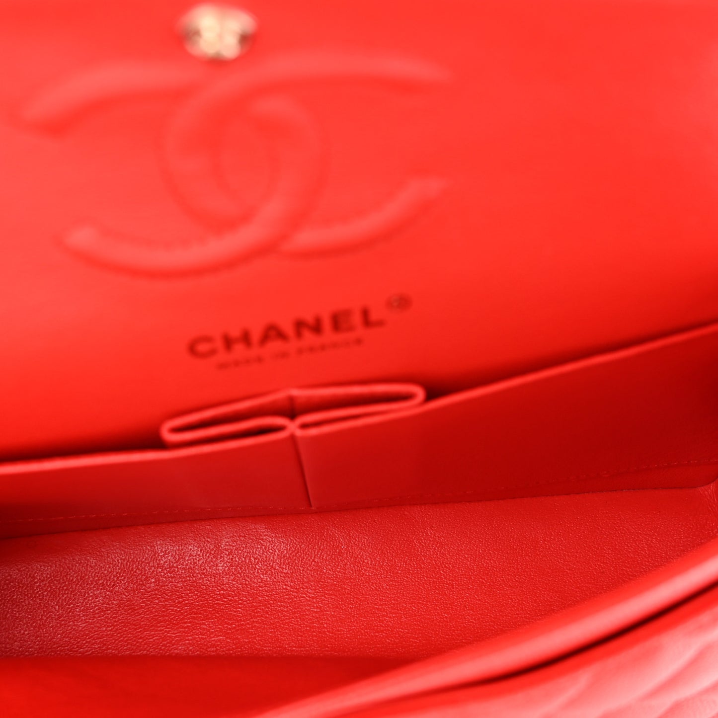 Caviar Quilted Small Double Flap Red