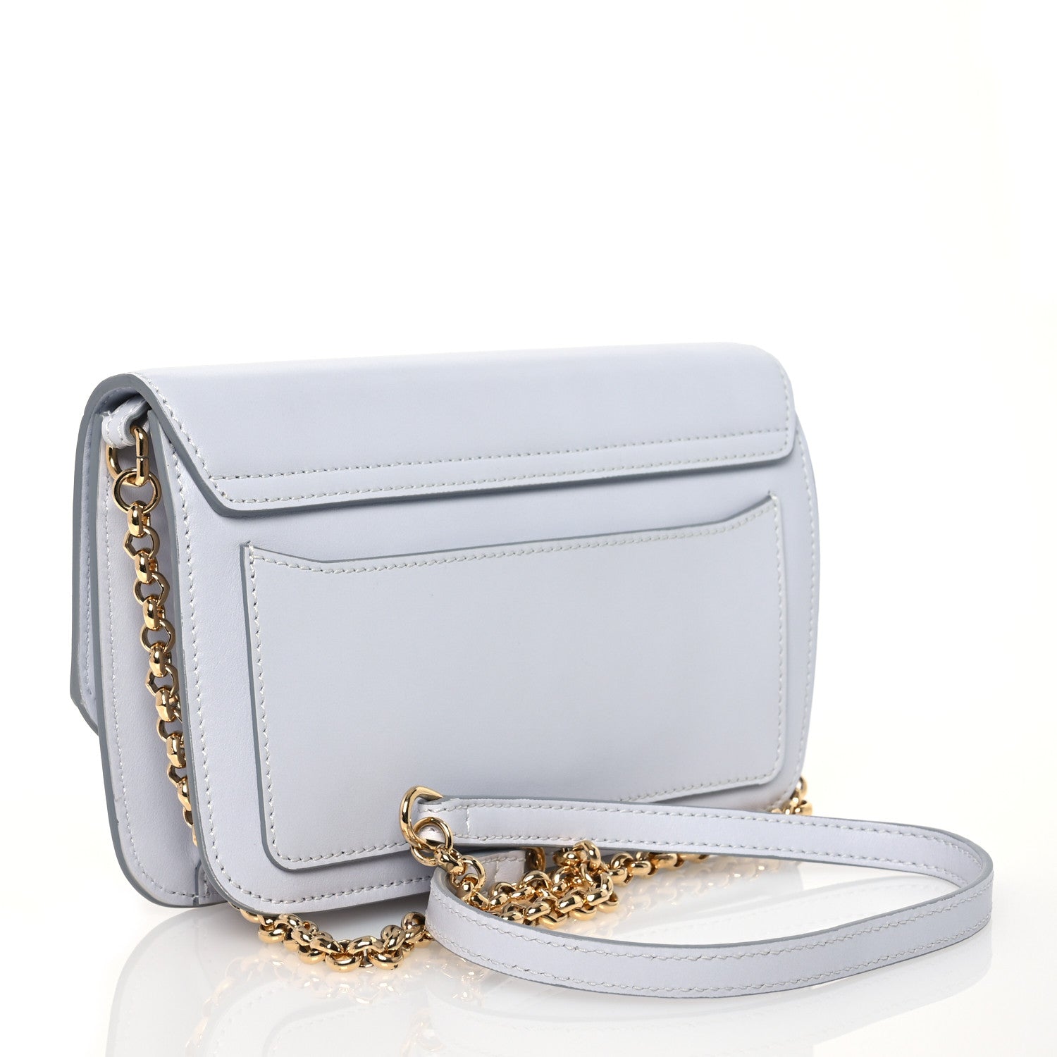 Chloe Calfskin Suede C Clutch With Chain Light Cloud 3 of 11