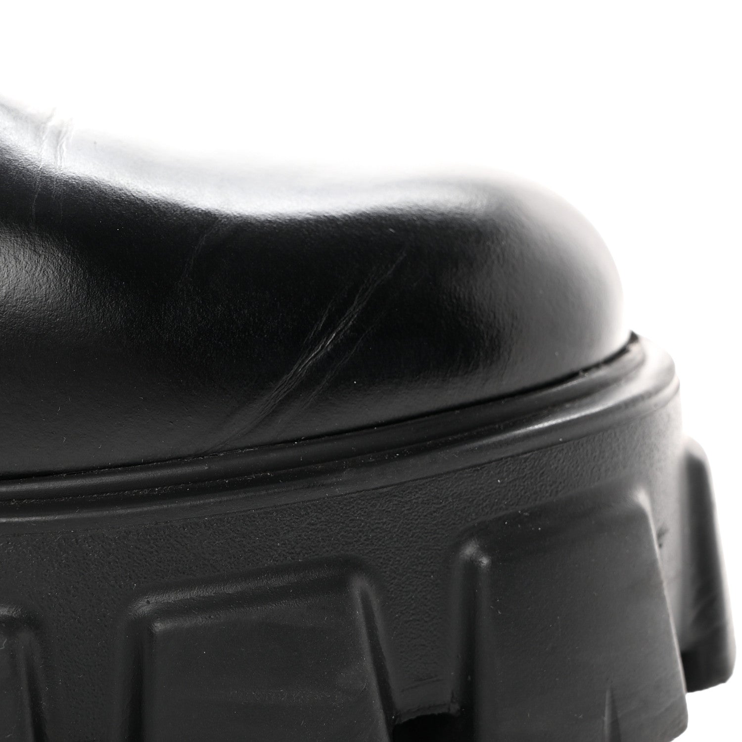 Prada Spazzolato Rois Nylon Metal Triangle Logo Monolith Pouch Pocket 55mm Boots 40 Black 10 of 16