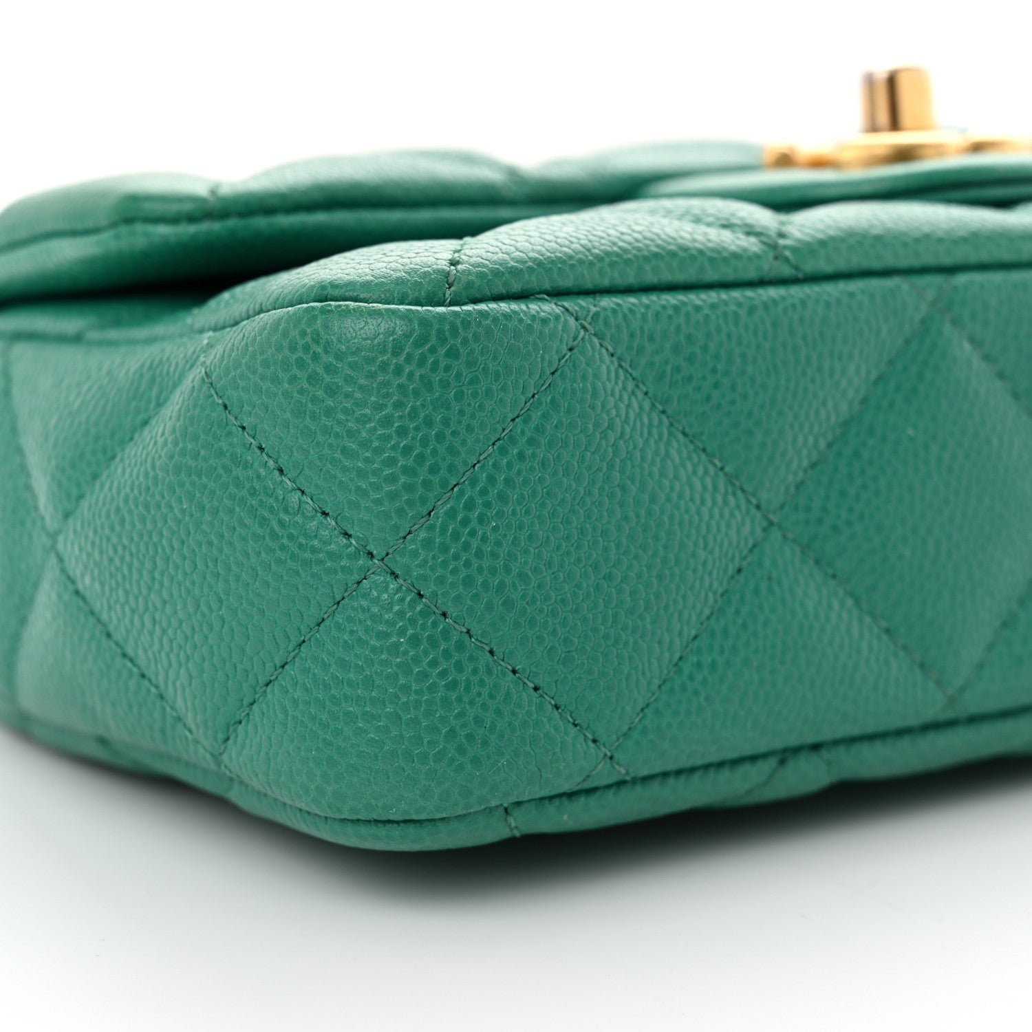 Chanel Caviar Quilted Mini Sweetheart Flap Green 9 of 10