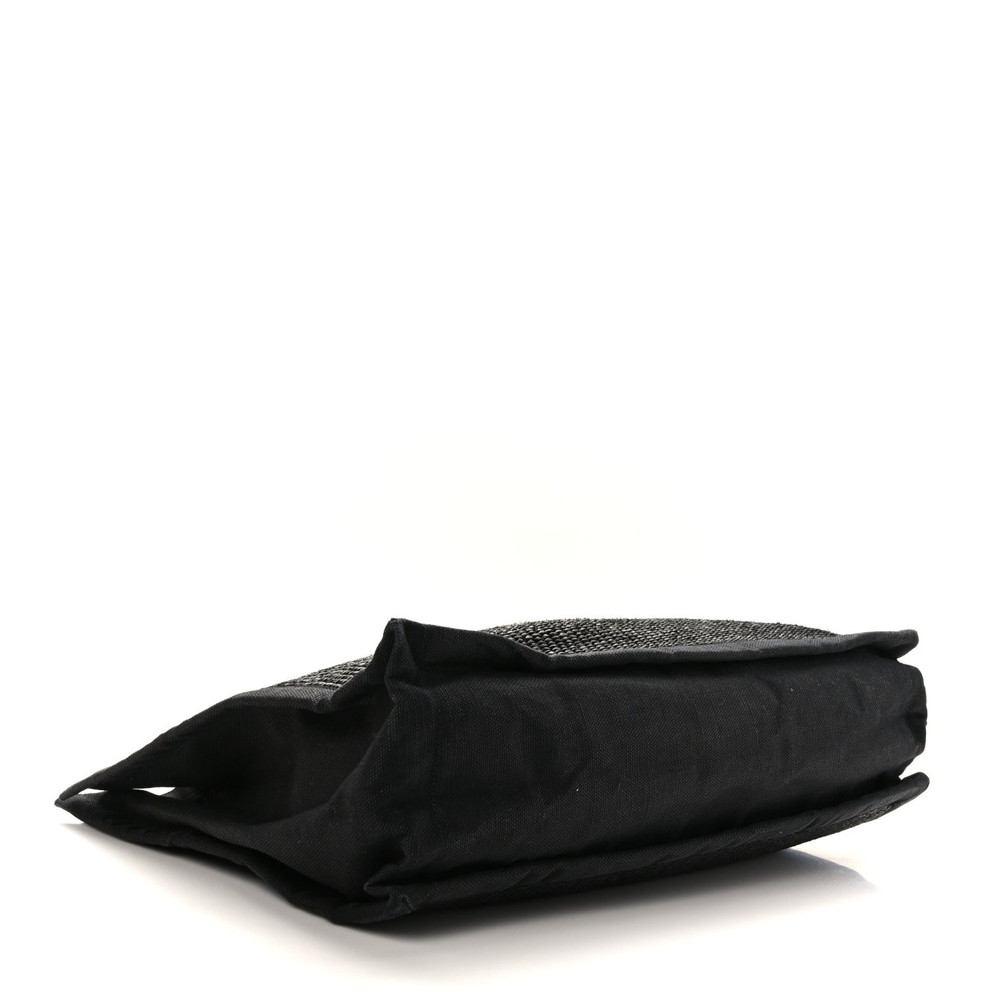 Raffia Linen Calfskin Rive Gauche Tote Black
