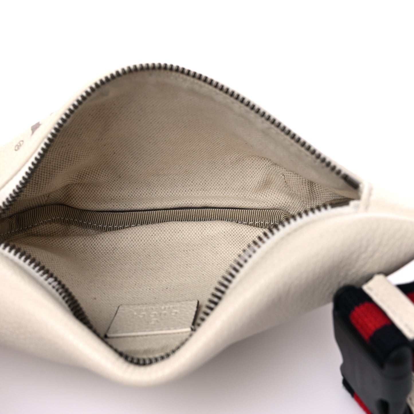 Grained Calfskin Small Logo Belt Bag White
