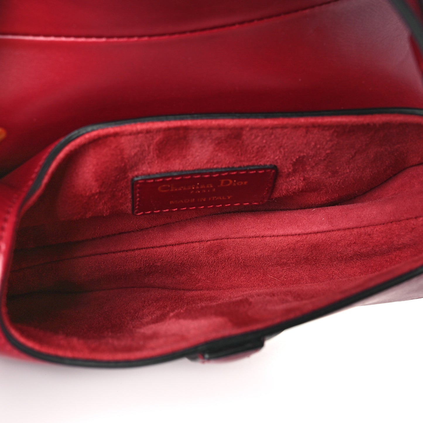 Calfskin Mini Saddle Bag Red
