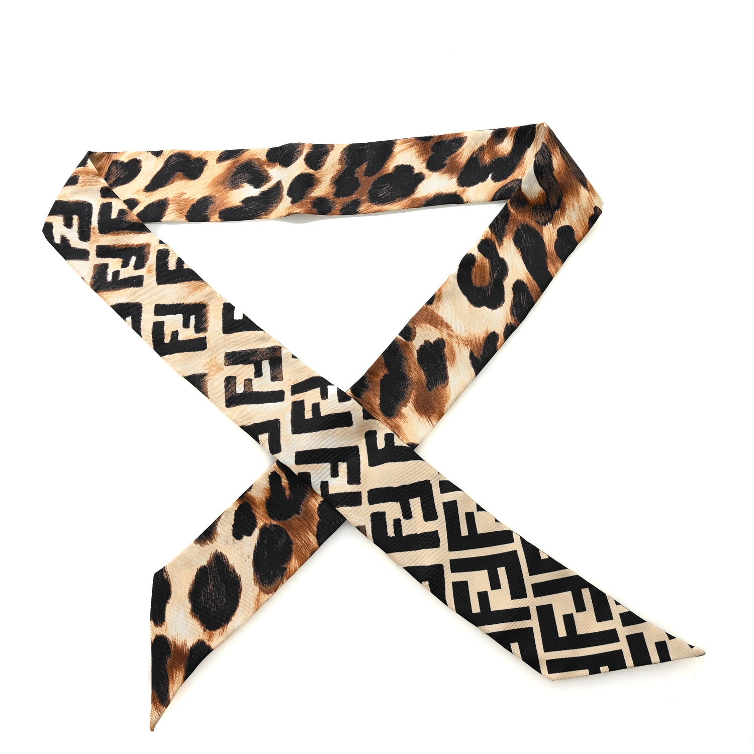 Fendi Silk FF Leopard Wrappy Scarf Beige 1845338 – FASHIONPHILE